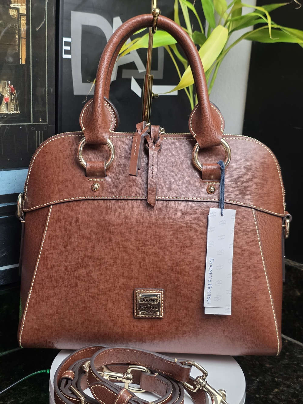 Dooney & Bourke Brown Dome Satchel Handbag